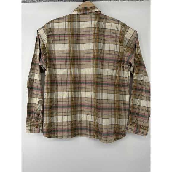Frye Sz XL Mens Plaid Soft Flannel cotton ‎ Shirt Button Front Collar  Blue Gold - Picture 2 of 10